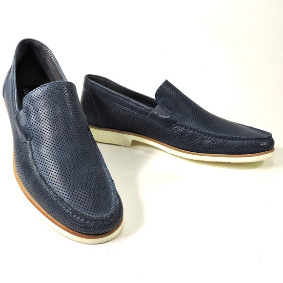 GOOD MAN 🇮🇹 MEN'S BLUE LEATHER LOAFERS